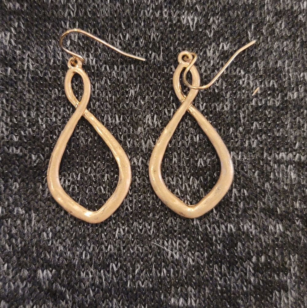 COPY - Vintage Gold Toned Hammered Infiniti earrings